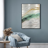 Serene Currents - Hand Painted Textured Aluminum Wall Art.